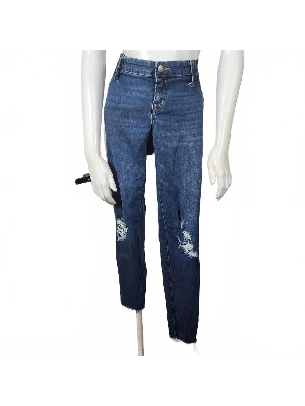 Isabel Maternity Jegging Size 8 Dark Blue Distressed Stretch Jeans